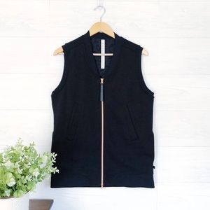 lululemon athletica Black Zip-Front Sleeveless Vest